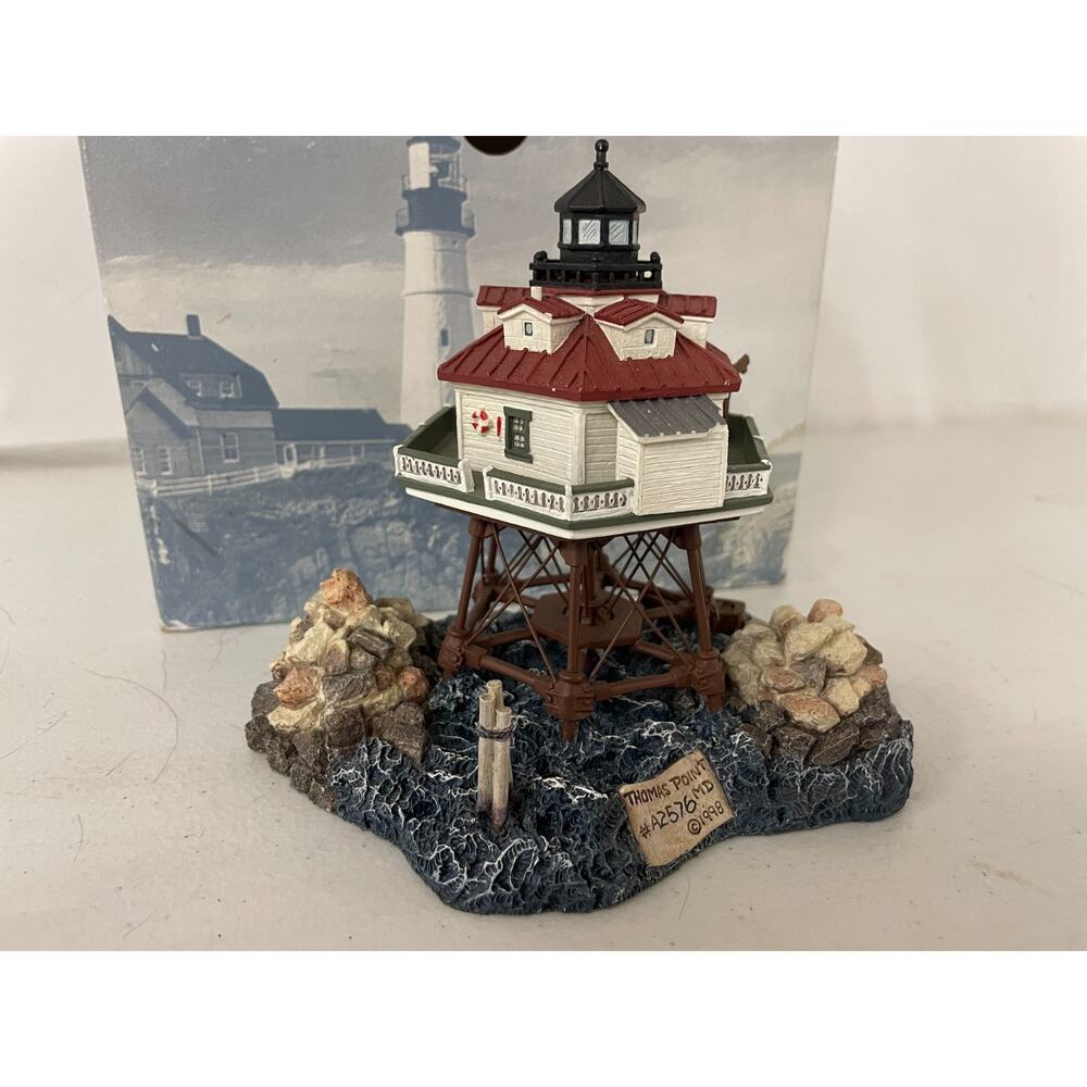 Vintage Harbour Lights Thomas Point Lighthouse Maryland Signature Series 1998 - Picture 2 of 12